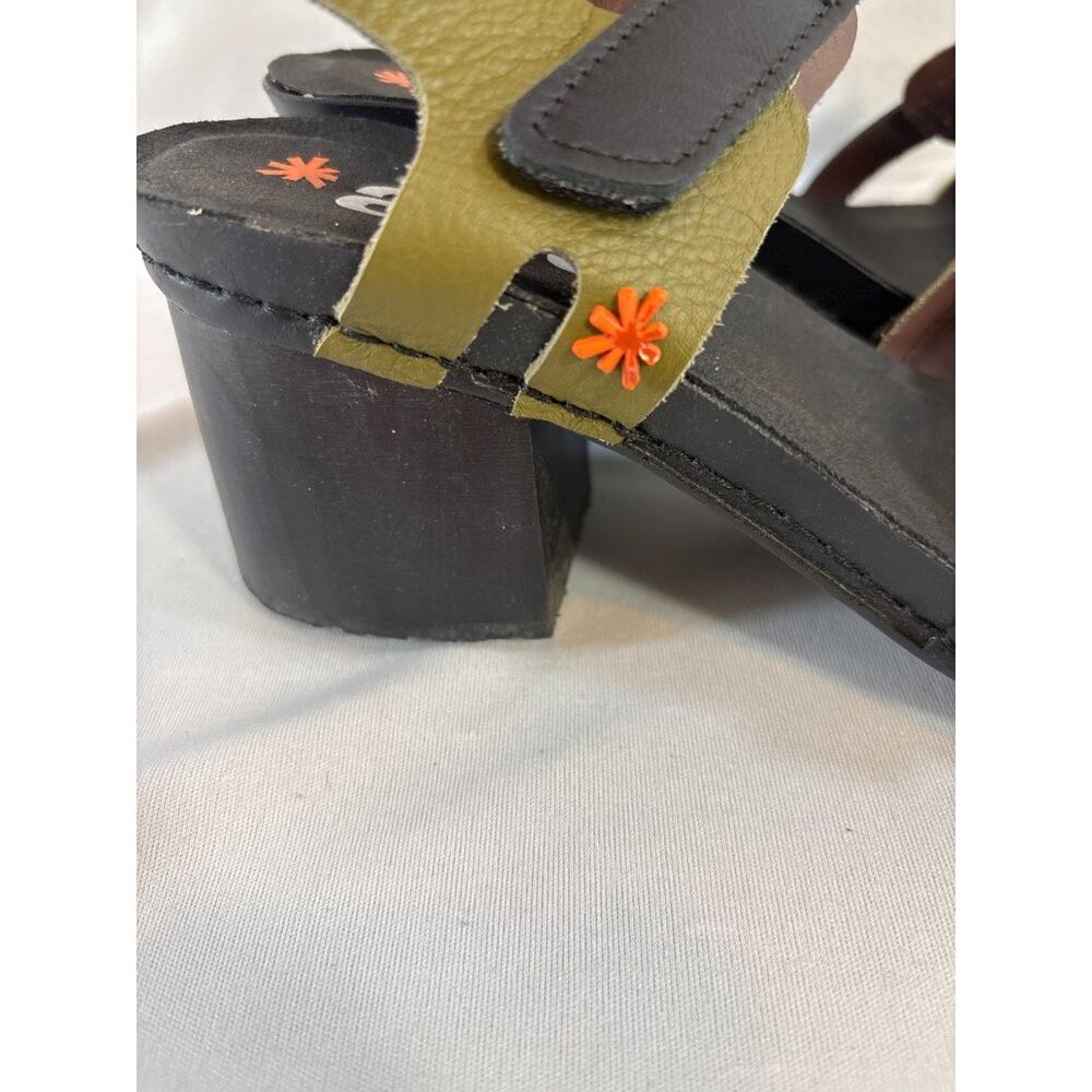 The Art Company 1875 Heeled Sandal Green EU 39 (8.5 to 9 US) Artsy Block Heel - Picture 4 of 8